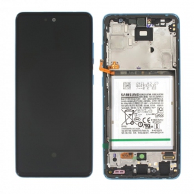 Samsung Galaxy A525 A52 4G / A526 A52 5G 2021 ekraan (sinised) (koos raamiga ja patarei / aku) (service pack) (originaalne)