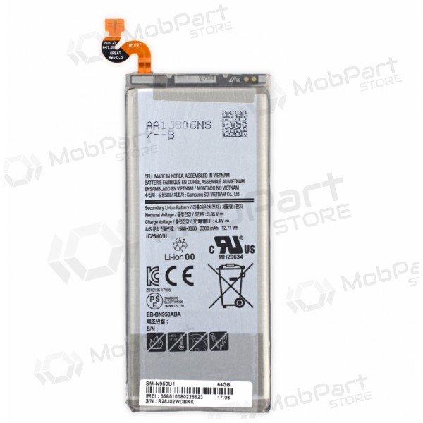 Samsung N950F Galaxy Note 8 patarei / aku (BBN950ABE) (3300mAh)