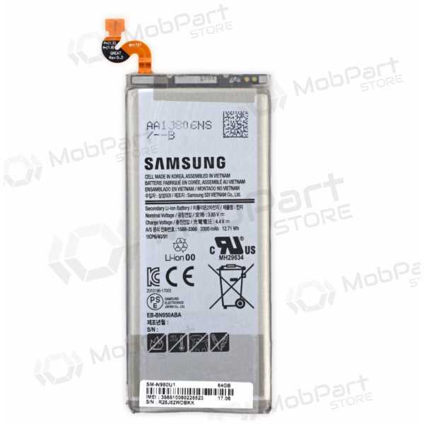 Samsung N950F Galaxy Note 8 patarei / aku (BBN950ABE) (3300mAh) (service pack) (originaalne)