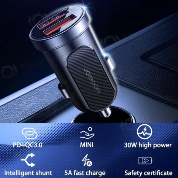 Laadija automobilinis Joyroom C-A09 2xUSB (SCP, PD, AFC) 3.0 30W (mustad)