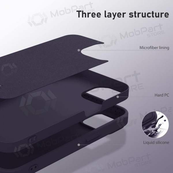 Apple iPhone 14 ümbris „Nillkin Silicone“ (tamsiai lilla)