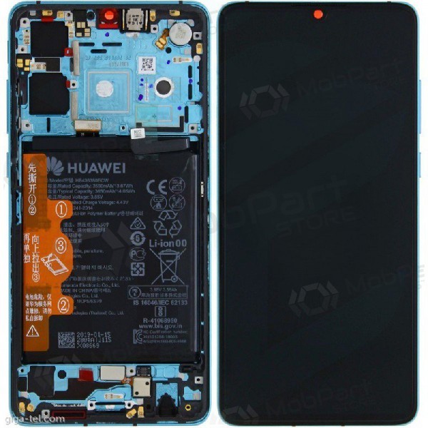 Huawei P30 (new version 2021) ekraan (Aurora) (koos raamiga ja patarei / aku) (service pack) (originaalne)