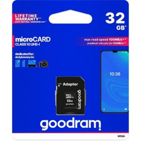 Mälukaart GOODRAM MicroSD 32GB (class10 UHS-I) + SD Adapter