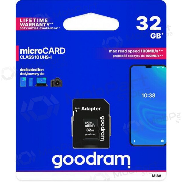 Mälukaart GOODRAM MicroSD 32GB (class10 UHS-I) + SD Adapter