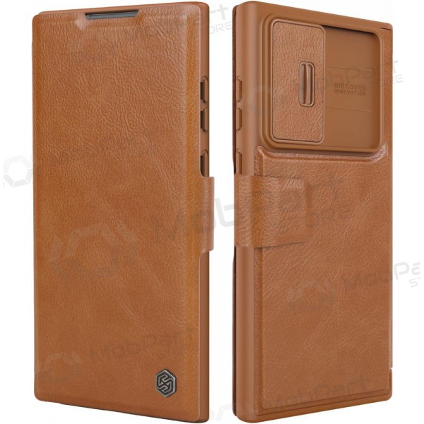 Ümbris / kaaned Nillkin Qin Leather Samsung A346 A34 5G pruun