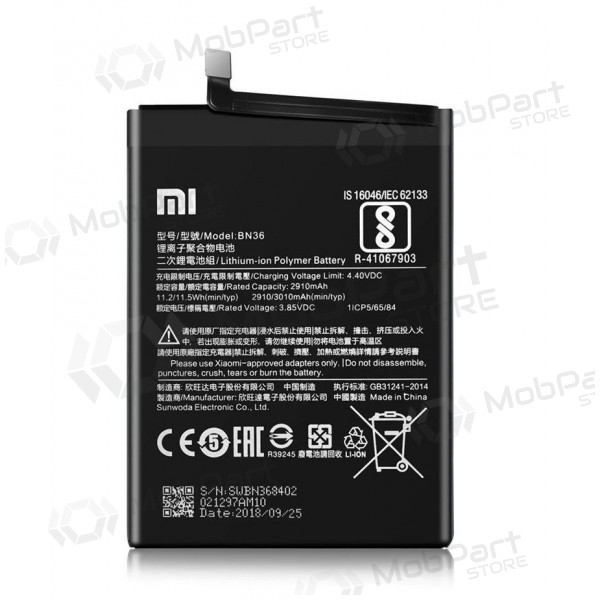 Xiaomi Mi A2 / Mi 6X patarei / aku, akumuliatorius (BN36) (originaalne)