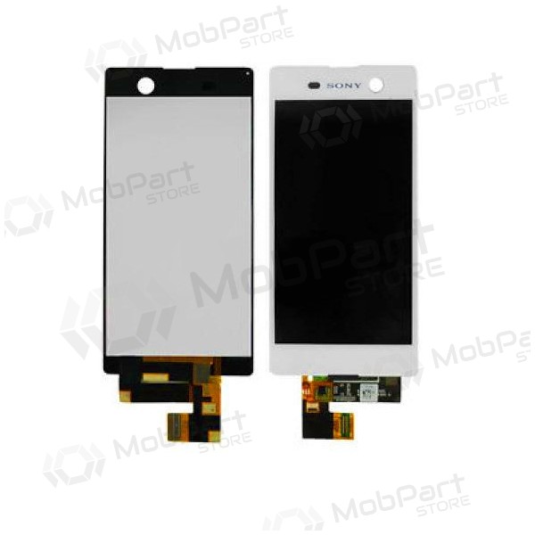 Sony E5603 Xperia M5 / E5606 / E5633 / E5653 / E5663 LCD ekraan kartu su liečiamu stikliuku (valged) - Premium