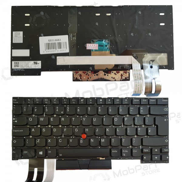 Lenovo ThinkPad T490s, T495s klaviatuur (UK) (koos valgustusega)