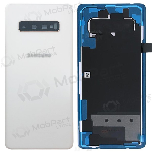 Samsung G975 Galaxy S10 Plus patareipesade kaas (tagakaas) valged (Ceramic White) (kasutatud grade B, originaalne)