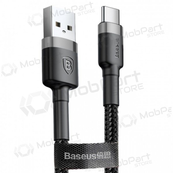 USB kaabel Baseus Cafule Type-C 1.0m 3.0A (hall-mustad) CATKLF-BG1