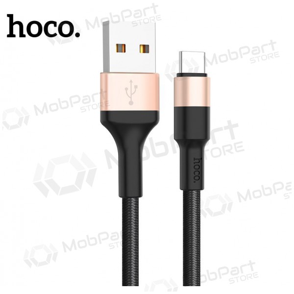 USB kaabel Hoco X26 Type-C 1.0m (mustad / kuldsed)