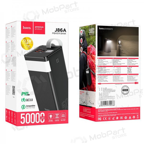 Väline patarei / aku Power Bank Hoco J86A 22.5W Quick Charge 3.0 50000mAh must