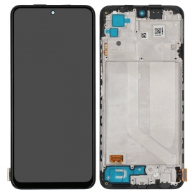 Xiaomi Redmi Note 10 / Redmi Note 10S / Poco M5s ekraan (mustad) (koos raamiga) (originaalne)