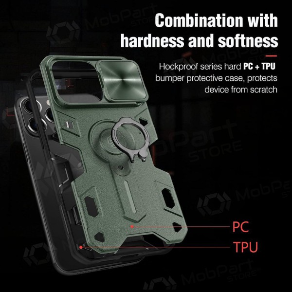 Ümbris / kaaned Nillkin CamShield Armor Pro Apple iPhone 14 roheline