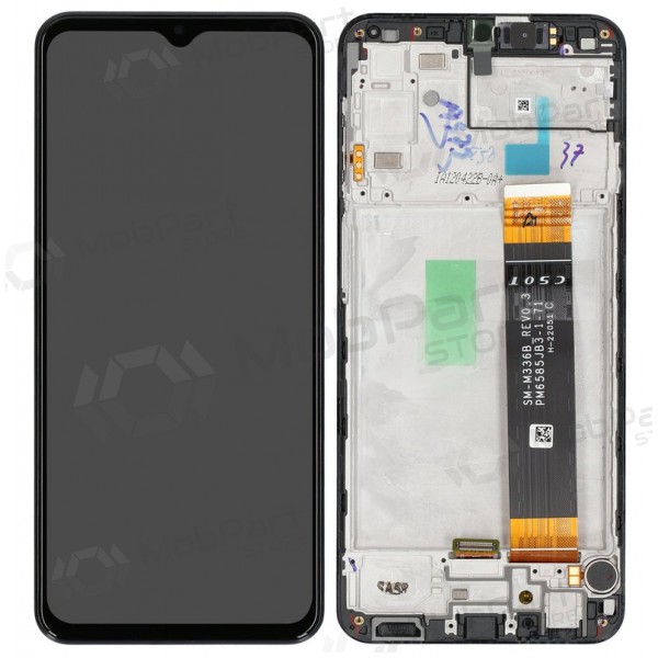 Ekranas Samsung A235 A23 4G 2022 su lietimui jautriu stikliuku ja rėmeliu Black originaalne (service pack)