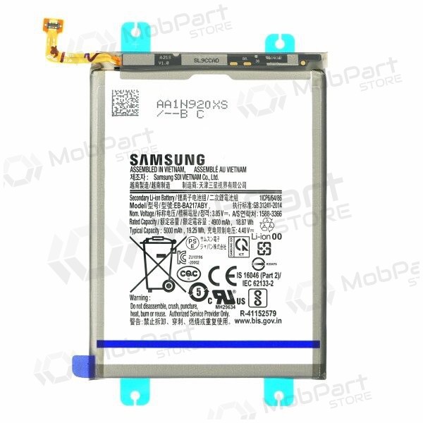 Samsung A125 A12 / A127 A12S / A217 A21s / M127 M12 / A135 A13 (EB-BA217ABY) patarei / aku (4900mAh) (service pack) (originaalne)