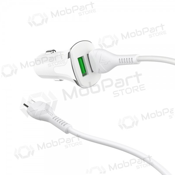 Laadija automobilinis Hoco Z31 Quick Charge 3.0 (3.4A) x 2 USB + microUSB (valged)