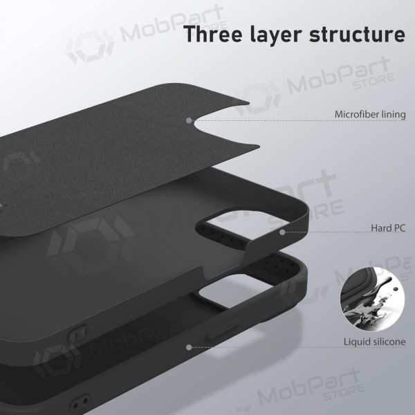 Apple iPhone 14 ümbris „Nillkin Silicone“ (mustad)