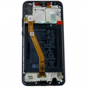 Huawei Nova 3 ekraan (mustad) (koos raamiga ja patarei / aku) (service pack) (originaalne)