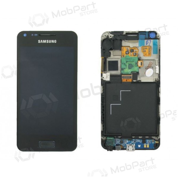 Samsung i9070 Galaxy S Advance ekraan (mustad) (koos raamiga) (service pack) (originaalne)