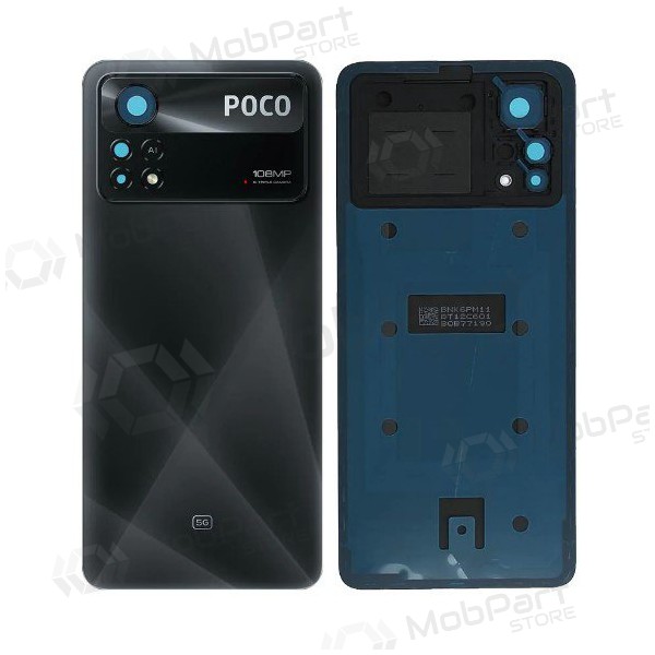 Xiaomi Poco X4 Pro 5G patareipesade kaas (tagakaas) (mustad) (originaalne) (service pack)