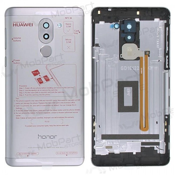 Huawei Honor 6X patareipesade kaas (tagakaas) (hall) (kasutatud grade C, originaalne)